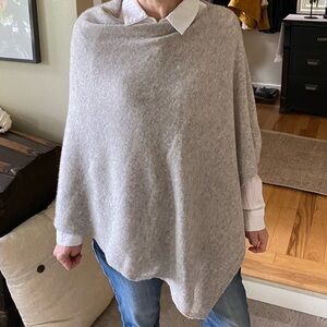 Gray Cashmere Poncho